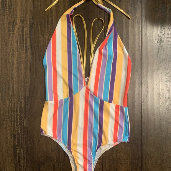 Deep V neck swim suit NWOT - Picture 3 of 3